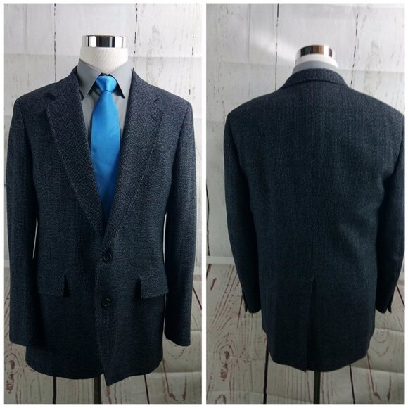 Hart Schaffner & Marx Dillard's 42R Multicolor Tweed Plaid Blazer Sport Coat - Picture 6 of 10